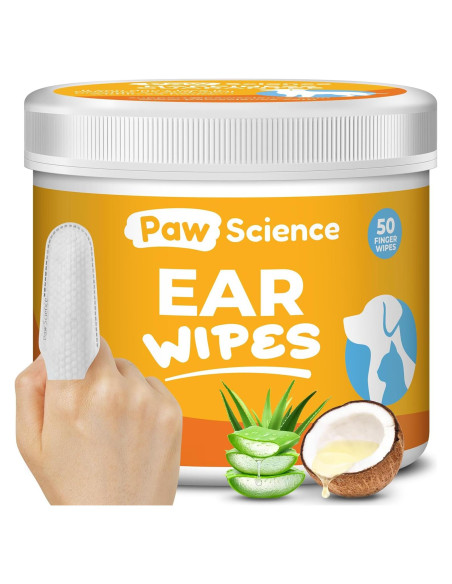 Toallitas Limpiadoras para Oídos de Perros Paw Science - Aroma Coco