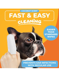 Toallitas Limpiadoras para Oídos de Perros Paw Science - Aroma Coco 2