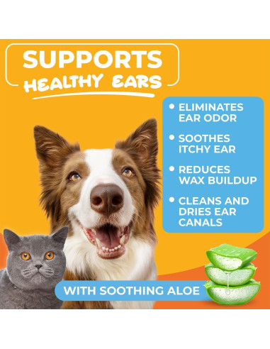 Toallitas Limpiadoras para Oídos de Perros Paw Science - Aroma Coco