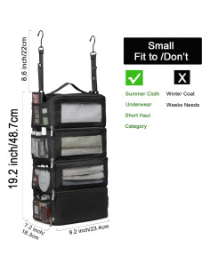 Organizador de Maletas Aucovely Negro Pequeño 48.8x36.8 cm 2