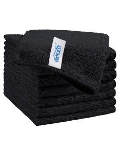 Paños de Microfibra HOMEXCEL Negros, 8 Unidades 29.2x29.2 cm