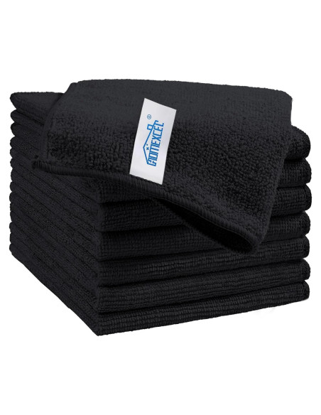 Paños de Microfibra HOMEXCEL Negros, 8 Unidades 29.2x29.2 cm