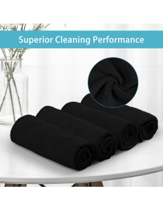 Paños de Microfibra HOMEXCEL Negros, 8 Unidades 29.2x29.2 cm 2