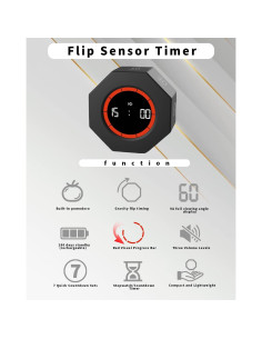 Temporizador Pomodoro TumanLiving Octagonal Negro 7 Tiempos 2