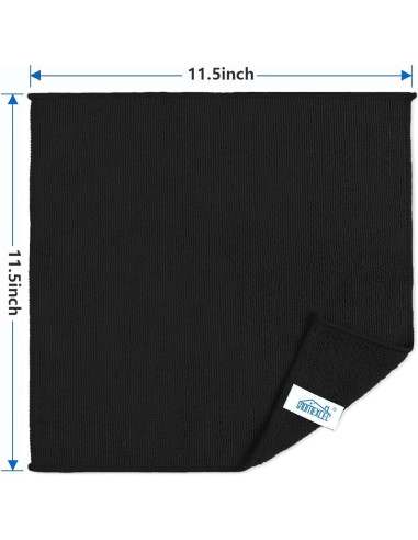 Paños de Microfibra HOMEXCEL Negros, 8 Unidades 29.2x29.2 cm