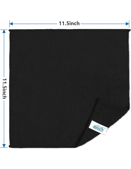 Paños de Microfibra HOMEXCEL Negros, 8 Unidades 29.2x29.2 cm