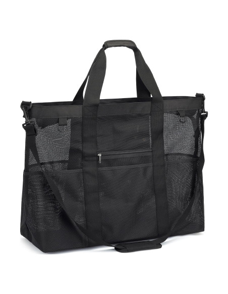 Bolsa de Playa de Malla Fammart Extra Grande Negra 61x22x46 cm