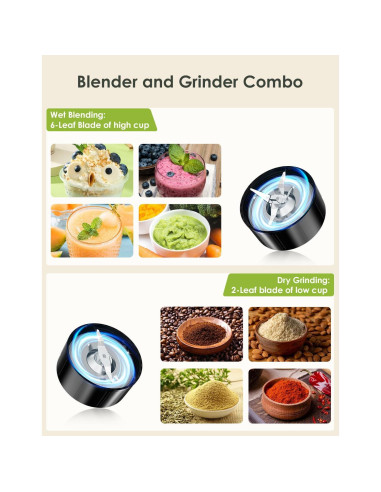 Batidora Personal LAMPICK 1100W con 2 Tazas de 620ml