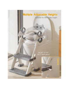 Asiento de Entrenamiento para Baño Bonbay Gris 2 en 1 Ajustable 2