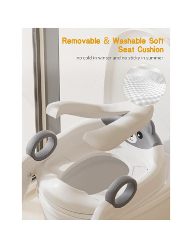 Asiento de Entrenamiento para Baño Bonbay Gris 2 en 1 Ajustable