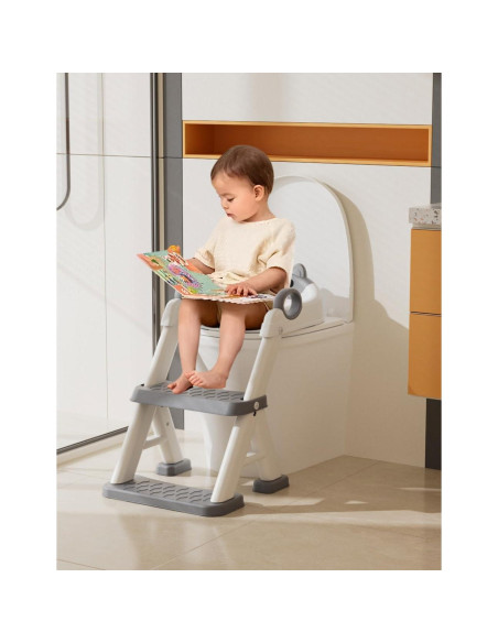 Asiento de Entrenamiento para Baño Bonbay Gris 2 en 1 Ajustable