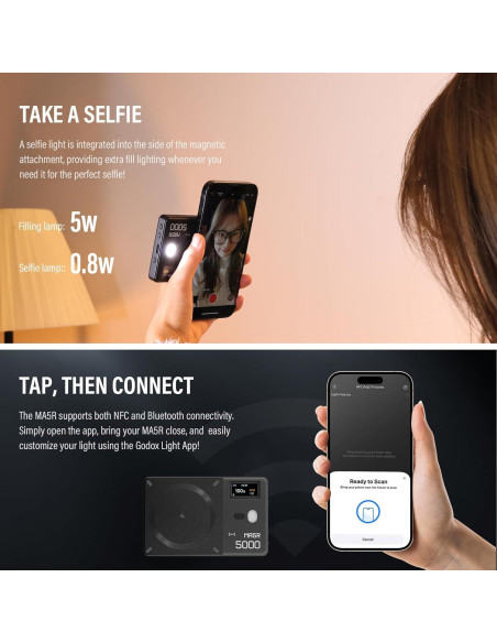Luz de Relleno LED Godox MA5R Magnética 1800K-10000K