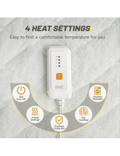 Cubierta de colchón calefactada HOMISPRITE tamaño completo 4 niveles 2