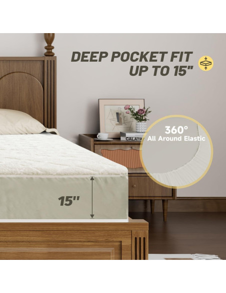 Cubierta de colchón calefactada HOMISPRITE tamaño completo 4 niveles