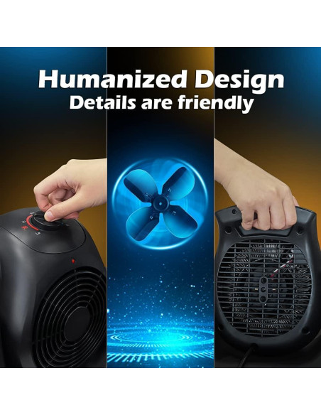 Calefactor Ventilador LifePlus SFH-185T 1500W Negro Portátil