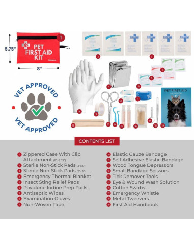 Kit de Primeros Auxilios para Perros Rubyloo 39 Piezas Viaje
