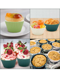 Set de 24 Tazas de Silicona TTSAM para Hornear Muffins Antiadherentes 2