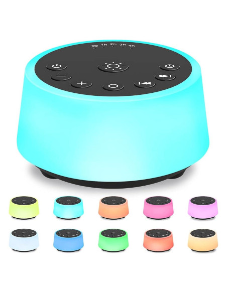 Máquina de Ruido Blanco Color Noise 129 con 25 Sonidos y 10 Luces