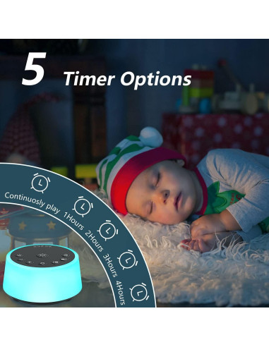 Máquina de Ruido Blanco Color Noise 129 con 25 Sonidos y 10 Luces