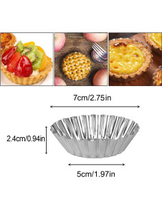 20 Moldes de Tarta de Huevo Bezall de Aluminio Reutilizables 2