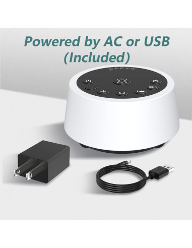 Máquina de Ruido Blanco Color Noise 129 con 25 Sonidos y 10 Luces