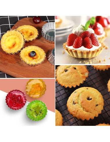 20 Moldes de Tarta de Huevo Bezall de Aluminio Reutilizables