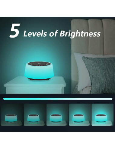 Máquina de Ruido Blanco Color Noise 129 con 25 Sonidos y 10 Luces