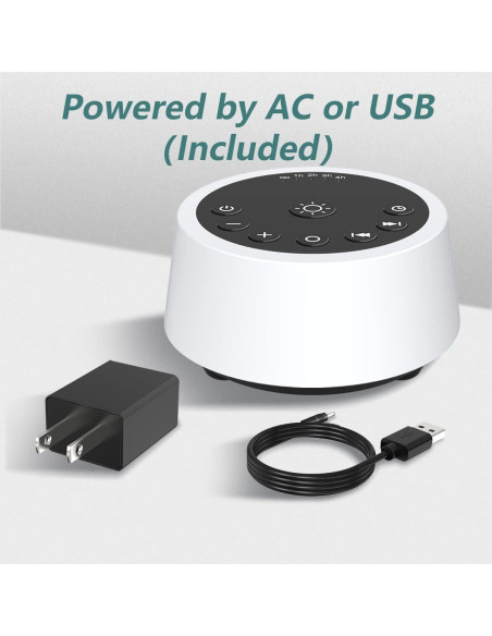 Máquina de Ruido Blanco Color Noise 129 con 25 Sonidos y 10 Luces