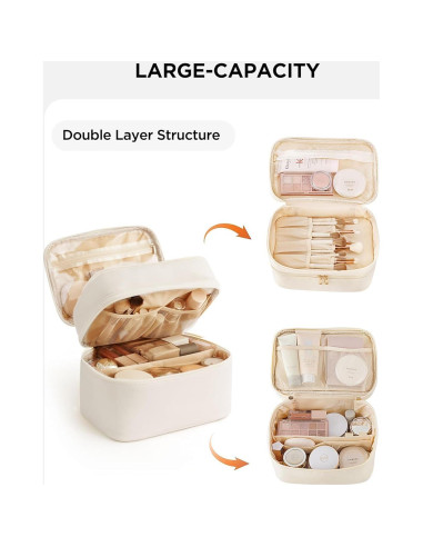 Bolsa de Maquillaje de Viaje HBlife Grande Beige Impermeable