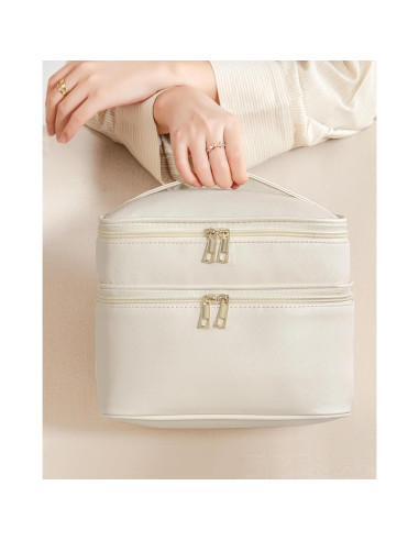 Bolsa de Maquillaje de Viaje HBlife Grande Beige Impermeable