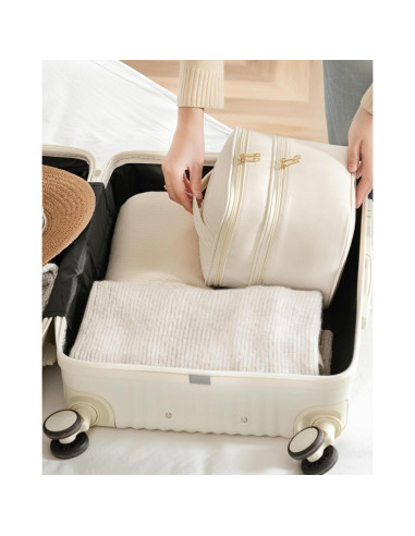 Bolsa de Maquillaje de Viaje HBlife Grande Beige Impermeable