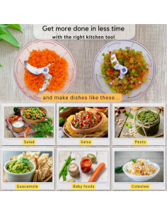 Picador Manual de Alimentos Brieftons 2 Tazas - Compacto y Potente 2