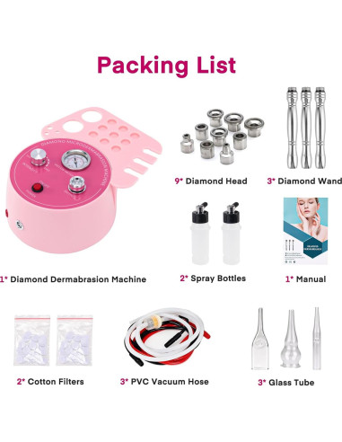 Máquina de Microdermoabrasión Yofuly 3 en 1 Rosa - Cuidado Facial