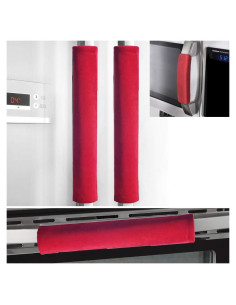 Cubiertas de Manijas de Refrigerador OUGAR8 - 4 Piezas Rojo