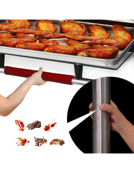 Cubiertas de Manijas de Refrigerador OUGAR8 - 4 Piezas Rojo