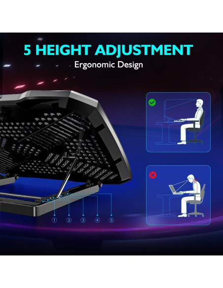 Soporte de Enfriamiento para Laptop AIMIUZI F2PLUS 5 Ventiladores