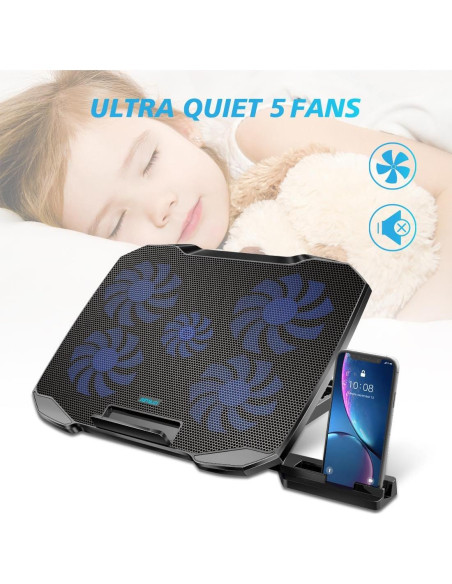 Soporte de Enfriamiento para Laptop AIMIUZI F2PLUS 5 Ventiladores