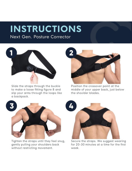 Corrector de Postura Ajustable Compresión Cobre Unisex