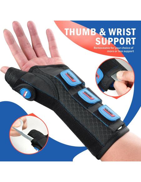 Férula de Muñeca FEATOL con Soporte para Pulgar - Mano Izquierda - Pequeña/Mediana