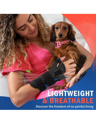 Férula de Muñeca FEATOL con Soporte para Pulgar - Mano Izquierda - Pequeña/Mediana