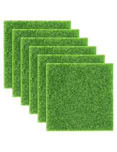 Césped Artificial Elcoho 6 Piezas 15.24x15.24 cm Jardín Hadas