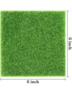 Césped Artificial Elcoho 6 Piezas 15.24x15.24 cm Jardín Hadas 2