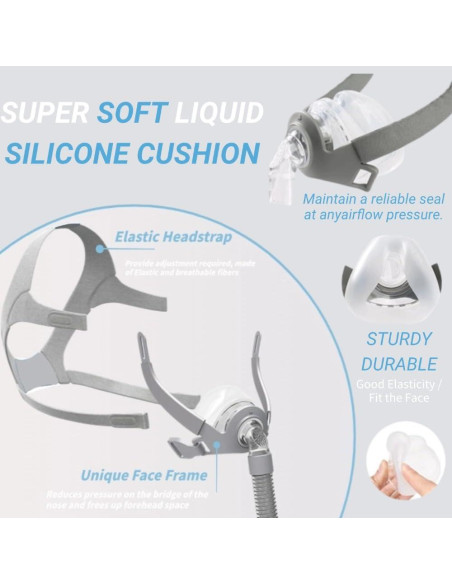 Máscara Nasal CPAP NISEFECTO Mediana con Arnés y Almohadilla