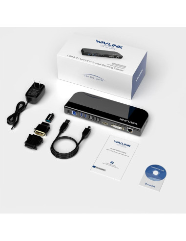 Estación de Acoplamiento USB WAVLINK Doble Monitor HDMI DVI