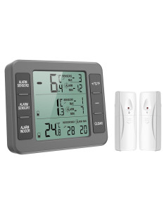 Termómetro Digital Inalámbrico KeeKit con 2 Sensores - Gris