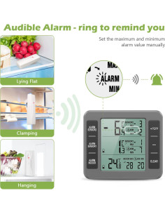 Termómetro Digital Inalámbrico KeeKit con 2 Sensores - Gris 2