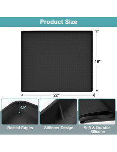 Alfombrilla de Silicona Impermeable MECHEER 55.88x48.26 cm 2