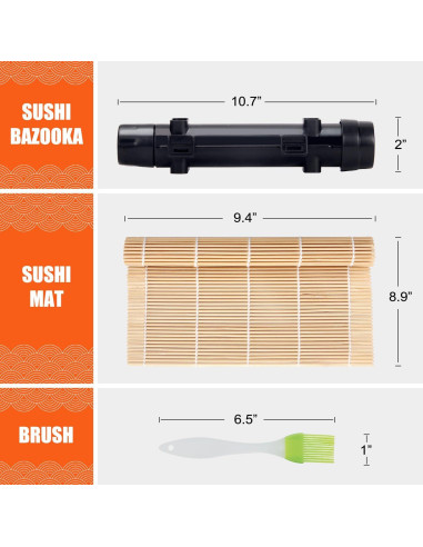 Kit de Hacer Sushi SmileTools - Estera, Bazooka y Brocha