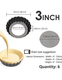 Set de 6 Moldes para Tartas de 3" Cyimi Antiadherentes 2