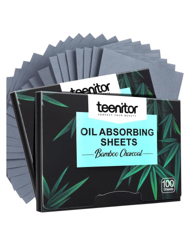 Hojas Absorbentes de Aceite Teenitor 200 Unidades Carbón de Bambú
